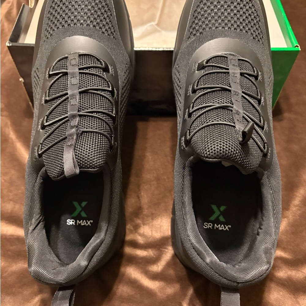 SR MAX Men’s Black Knit Slip-On Sneakers